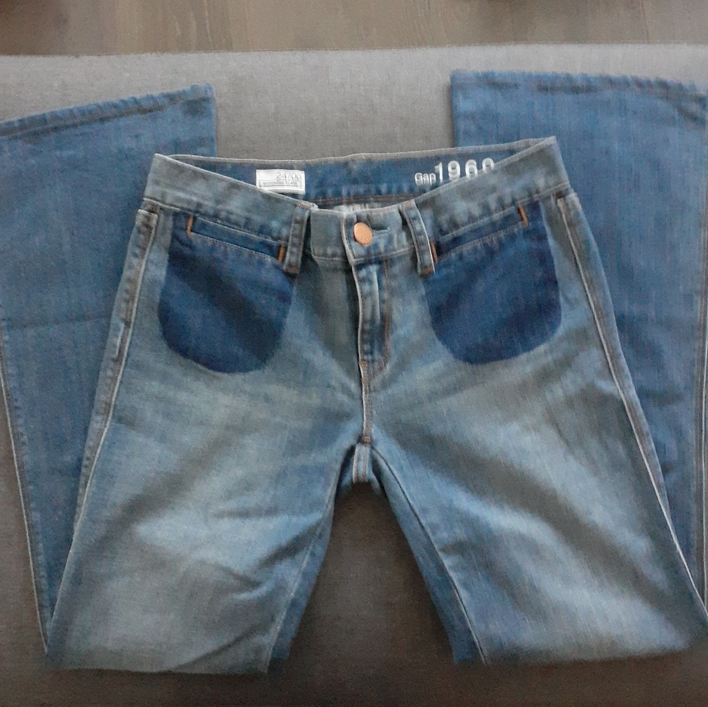 Gap Boyfriend Flare Patch Jeans 1969